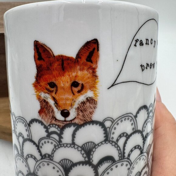 Dear Prudence for Urban Outfitters Fox Says Fancy a Brew Mug Animal Themed Mug F - Picture 2 of 10